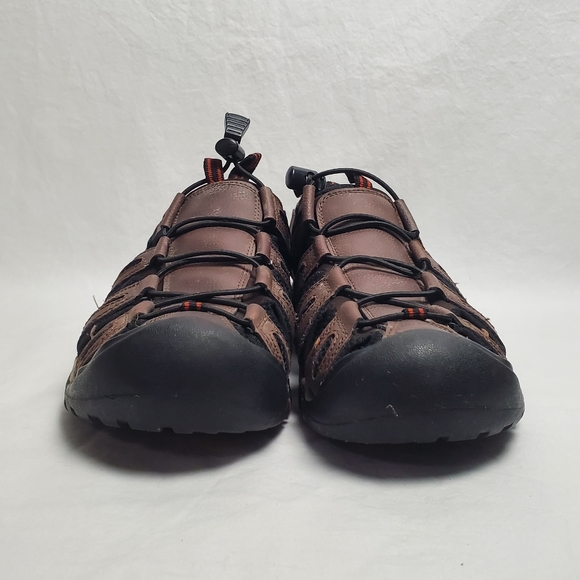 Eddie Bauer Men's Troy Brown Leather Bump Toe Cinch Cord Sandals Size 9 - Picture 4 of 12